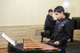 Chateau Vermont. Jersey Eisteddfod music section. Class 126, percussion solo, under 14 years.  Diogo Gouveia, playing On the Breeze by Faulkner                  Picture: ROB CURRIE