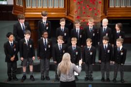 Jersey Festival of the Performing Arts Music Section Eisteddfod 2024  Class 267 The Connetable de St Helier trophy U11 choir De La Salle Junior choir Picture: JON GUEGAN