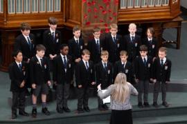 Jersey Festival of the Performing Arts Music Section Eisteddfod 2024  Class 267 The Connetable de St Helier trophy U11 choir De La Salle Junior choir Picture: JON GUEGAN