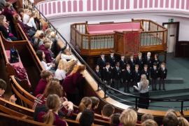 Jersey Festival of the Performing Arts Music Section Eisteddfod 2024  Class 267 The Connetable de St Helier trophy U11 choir De La Salle Junior choir Picture: JON GUEGAN