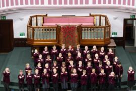 Jersey Festival of the Performing Arts Music Section Eisteddfod 2024  Class 267 The Connetable de St Helier trophy U11 choir St George's Middle Prep choit Picture: JON GUEGAN