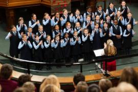 Jersey Festival of the Performing Arts Music Section Eisteddfod 2024  Class 267 The Connetable de St Helier trophy U11 choir Helvetia House school Picture: JON GUEGAN