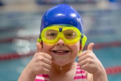 Les Quennevais pool. Swimarathon. Helvetia House School.  Chloe Coleman (7) of team Rainbow Fish               Picture: ROB CURRIE