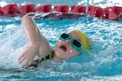 Les Quennevais pool. Swimarathon. Helvetia House School. Beatrice North (9) of team Dolphins                Picture: ROB CURRIE