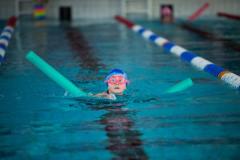 Les Quennevais pool. Swimarathon. Helvetia House School.  Evie Cartwright (8) (Birthday tomorrow 10-3-22) of team Sea Horses               Picture: ROB CURRIE