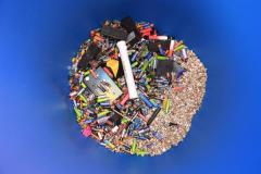 Household Recycling Centre. Below the drop area.Discarded batteries which will be sent to the UK. What Happens when you drop off Household Waste at the Household Rycycling Centre ? Bulky and Burnable waste gets put in a skip and transported to the Energy Recovery Centre. Other materials are sorted and exported to UK Facilities.Picture: DAVID FERGUSON