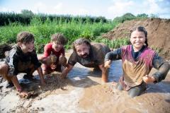 Lions Muddy Fun Run Filip, Elliot, Greg and Tilly Jablonski Picture: JON GUEGAN