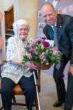 Hazel Tadier with the Lieutenant Governor Jerry Kyd at her 100th birthday at Glanville Home Picture: MATTHEW HOTTON