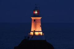 Corbiere Lighthouse 150th anniversary ligh up Picture: DAVID FERGUSON