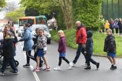 Safe Travel to School week. Grouville school highlighting the lack of safe places to walk and cross around the perimeter. Picture: DAVID FERGUSON