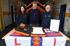 Karen Eeles, Henry Burton and Caryll McFayden. RNLI St Catherines Lifeboat Station. The Signing of the 'Connecting our Communities' Scroll Picture: DAVID FERGUSON