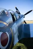 Kelly Frost in the passenger seat of a two seater Spitfire flown by Matt Jones of Spitfires.com Picture: JON GUEGAN