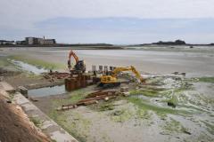 STANDALONE work being carried out on St Aubins beach Picture: DAVID FERGUSON