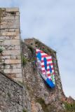 Elzabeth Castle flags. Blowing Against the Wind – art exhibition A new art installation by UK artist Katrin Mountain involving giant flags/ banners at Elizabeth Castle, which is being officially launched on 5pm-7pm on Friday, 26 Picture: JON GUEGAN