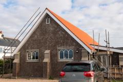 One year on the aftermath of Storm Ciaran in St Clement. St Nicholas Church on St Clement coast road                        Picture: ROB CURRIE