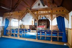 One year on the aftermath of Storm Ciaran in St Clement. St Nicholas Church on St Clement coast road                        Picture: ROB CURRIE