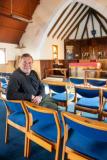 One year on the aftermath of Storm Ciaran in St Clement. St Nicholas Church on St Clement coast road. Revd Canon David Shaw                        Picture: ROB CURRIE