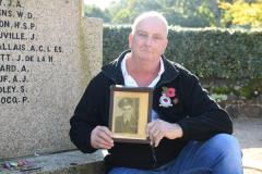 Philip le Brocq at the WW2 memorial St Brelade's Bay Picture: DAVID FERGUSON