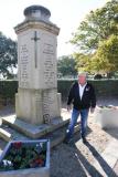 Philip le Brocq at the WW2 memorial St Brelade's Bay Picture: DAVID FERGUSON