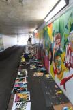 Hautlieu students painting the underpass near the waterfront carpark  Picture: DAVID FERGUSON