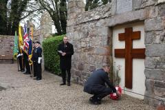 Cons Philip le Sueur laying a wreath Memorial servive for Lt Bernard Scheidhauer Picture: DAVID FERGUSON