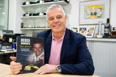 Derek Warwick Honda. Derek Warwick, former Formula 1 racing driving, with his book called Never Look Back                  Picture: ROB CURRIE