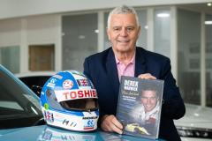 Derek Warwick Honda. Derek Warwick, former Formula 1 racing driving, with his book called Never Look Back                  Picture: ROB CURRIE