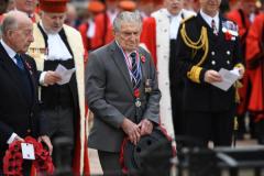 Last surviving WW2 D Day veteran Ernest Thorne (centre) Remembrance Day at the Cenotaph Picture: DAVID FERGUSON