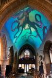 Arthouse Jersey The Sound of Colour: Arrivals projection mapping project at St Helier Town Church Picture: JON GUEGAN