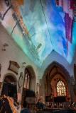 Arthouse Jersey The Sound of Colour: Arrivals projection mapping project at St Helier Town Church Picture: JON GUEGAN