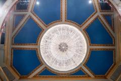 Jersey Opera House renovations. The gold leaf and marbling was applied by Maybank Associates. Looking up at the dome and chandellier                      Picture: ROB CURRIE