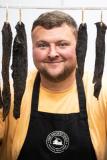 The Smokey Shed. Owner Neil Cotillard who makes Biltong and Smoked salmon. Neil with Biltong                       Picture: ROB CURRIE