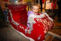 Christmas Lights Switch On and Parade. Frankie Hall (3) in a sleigh at the Cenotaph                         Picture: ROB CURRIE