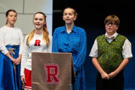 Haute Vallee school production of Grease.  CENTRE Lyla Habin-Coles as Miss Lynch                 Picture: ROB CURRIE