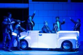 Haute Vallee school production of Grease. Leon Surcouf as Kenicke driving Greased Lightning                  Picture: ROB CURRIE