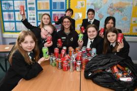 Haute Vallee Eco Warriors with Durrell's Nadja Lane collecting cans for 'Cans for Corridors' helping the Atlantic Forrest in Brazil. 850 cans collected so far. Picture: DAVID FERGUSON