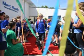 Sammy Moffat out first. Red carpet for the Year 6 Leavers at Mont Nicolle school Picture: DAVID FERGUSON