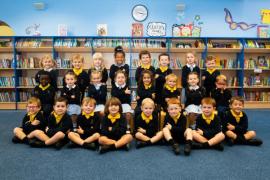 St Clement's school reception class of Tom Oxenham and Miss Hannah Cherrington-Hall                                 Picture: ROB CURRIE