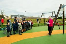 St Martin's village green, opening of new playground with children from St Martin's school. SCHOOL WOULD NOT ALLOW NAMES OF ANY  CHILDREN TO BE USED                           Picture: ROB CURRIE