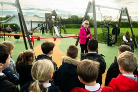 St Martin's village green, opening of new playground with children from St Martin's school. SCHOOL WOULD NOT ALLOW NAMES OF ANY  CHILDREN TO BE USED                           Picture: ROB CURRIE