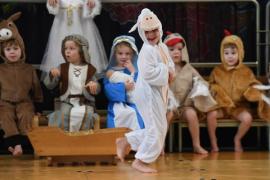 one of the sheep running across the stage les Landes School Nativity Picture: DAVID FERGUSON