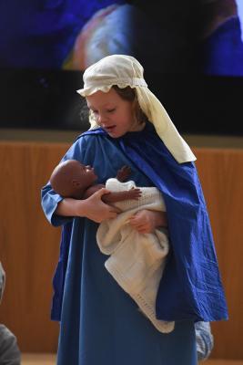 Mary and baby Jesus St Clement School Nativity 'The Wriggly Nativity' Picture: DAVID FERGUSON
