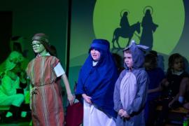 FCJ school KS1 nativity play called Baubles. NO NAMES. L>R Joseph, Mary and the donkey                               Picture: ROB CURRIE