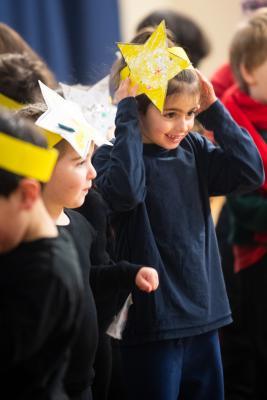 Rouge Bouillon school nativity. NO NAMES. One of the stars singing bobbing up and down on a camel          Picture: ROB CURRIE