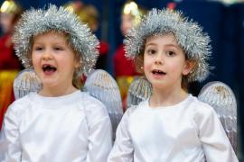 St George's school nativity called Lights, Camel, Action. NO NAMES. Angels singing Gabriel's Gospel         Picture: ROB CURRIE