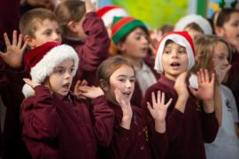 St Saviour's school nativity. KS2 Christmas.  Concert. Singing No Room at the Inn NO NAMES                 Picture: ROB CURRIE