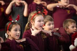 St Saviour's school nativity. KS2 Christmas Concert. Singing Unto Us a Child is Born NO NAMES                 Picture: ROB CURRIE