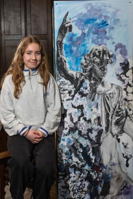 St Saviour's Church. Exhibition of Hautlieu artwort titled Organic Human, created by year 12 students. Anya Blair (16)                Picture: ROB CURRIE