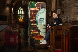 St Saviour's Church. Exhibition of Hautlieu artwort titled Organic Human, created by year 12 students. Rebeca Apostu (16)                Picture: ROB CURRIE