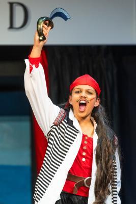 JCP rehearsal of Tresure Island. Evening performances are on Wednesday 19th and Thursday 20th June from 7:00 p.m. One of Long John Silver's pirates. NO NAMES                      Picture: ROB CURRIE